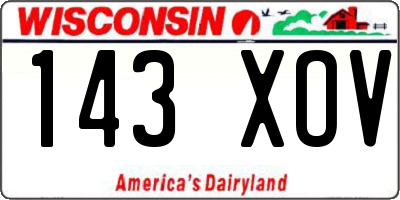 WI license plate 143XOV