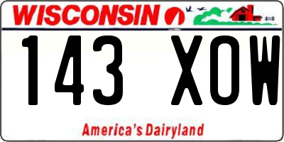 WI license plate 143XOW