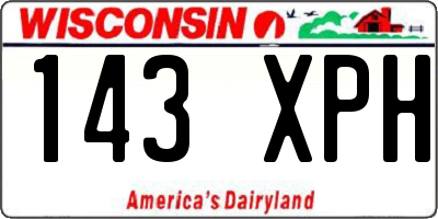 WI license plate 143XPH