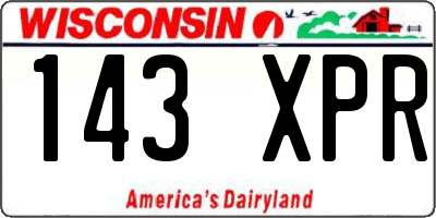 WI license plate 143XPR