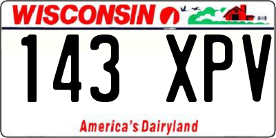 WI license plate 143XPV