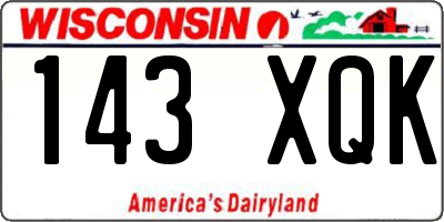 WI license plate 143XQK