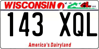 WI license plate 143XQL