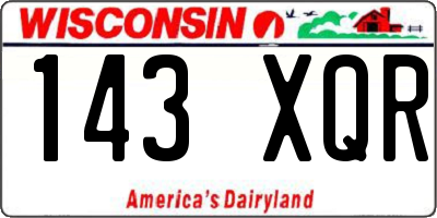 WI license plate 143XQR
