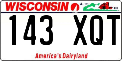 WI license plate 143XQT