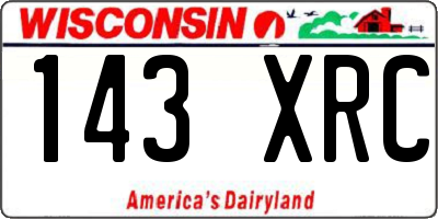 WI license plate 143XRC