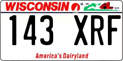 WI license plate 143XRF