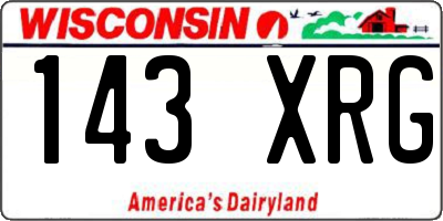 WI license plate 143XRG