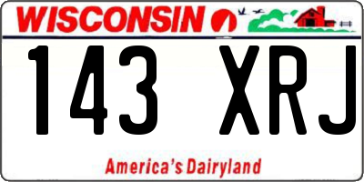WI license plate 143XRJ