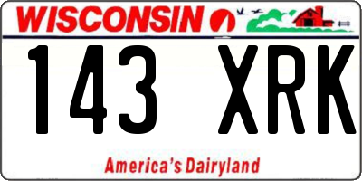 WI license plate 143XRK