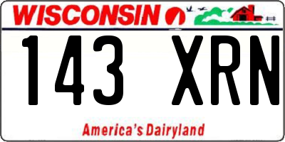 WI license plate 143XRN
