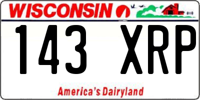 WI license plate 143XRP
