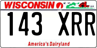 WI license plate 143XRR