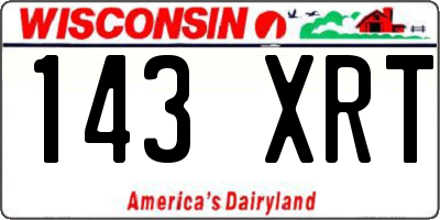 WI license plate 143XRT
