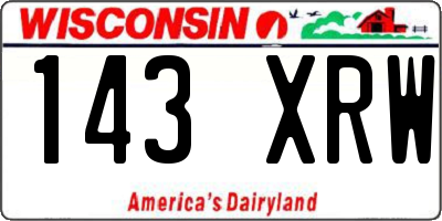 WI license plate 143XRW