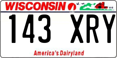 WI license plate 143XRY