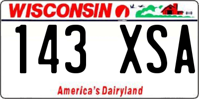 WI license plate 143XSA