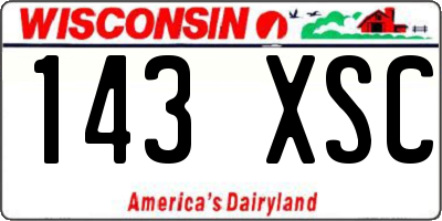 WI license plate 143XSC