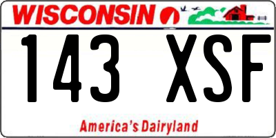 WI license plate 143XSF