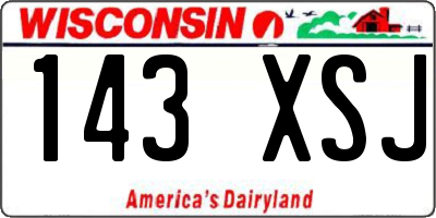 WI license plate 143XSJ