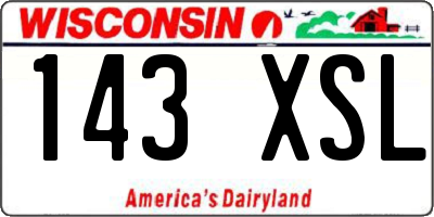 WI license plate 143XSL