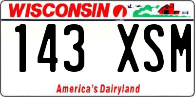 WI license plate 143XSM
