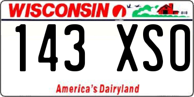 WI license plate 143XSO