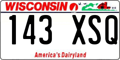 WI license plate 143XSQ