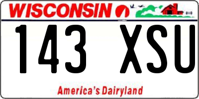 WI license plate 143XSU