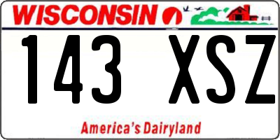 WI license plate 143XSZ