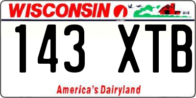 WI license plate 143XTB