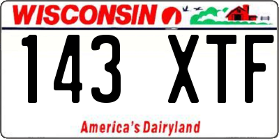 WI license plate 143XTF