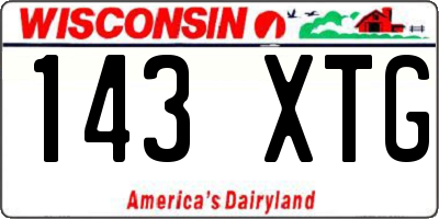 WI license plate 143XTG