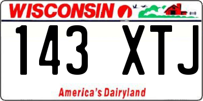 WI license plate 143XTJ