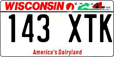 WI license plate 143XTK
