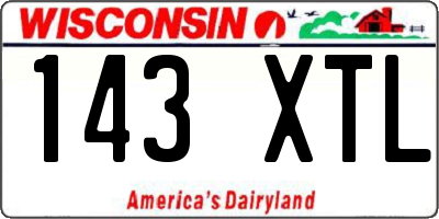 WI license plate 143XTL