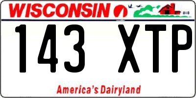 WI license plate 143XTP