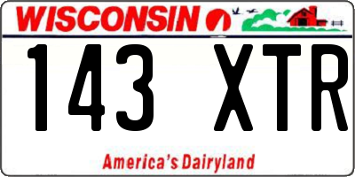 WI license plate 143XTR