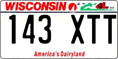 WI license plate 143XTT