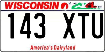 WI license plate 143XTU