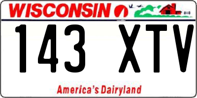 WI license plate 143XTV