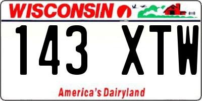 WI license plate 143XTW