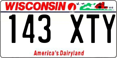 WI license plate 143XTY