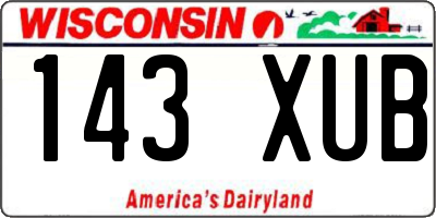 WI license plate 143XUB