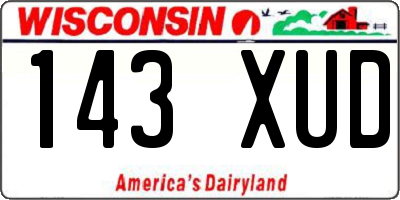 WI license plate 143XUD