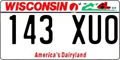 WI license plate 143XUO