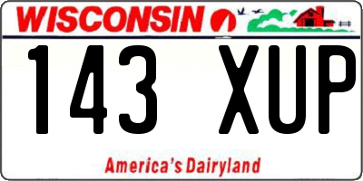 WI license plate 143XUP