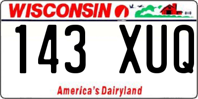 WI license plate 143XUQ