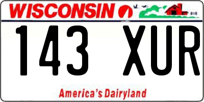 WI license plate 143XUR