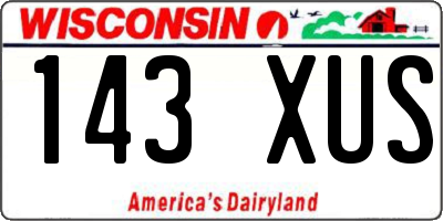 WI license plate 143XUS